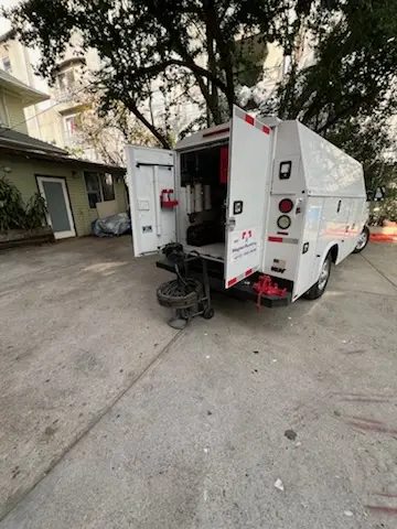 Magnet Plumbing service vehicle on-site for Slab Leak Repair in Palm Harbor